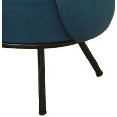 Mid-Century Modern Velvet Accent Chair, Upholstered Barrel Armchair with Metal Legs, Comfy Single Sofa Chair for Living Room Bedroom