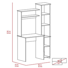 Valhalla Writintg Desk, Two Superior Shelves, Five Cubbies -Light Oak