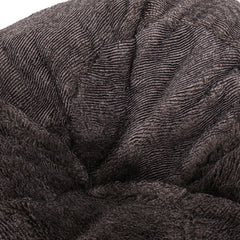 Nebula 3 Foot Rounded Faux Fur Bean Bag, Brown/Beige