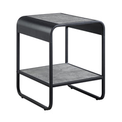 Saga Concrete Gray & Black Finish End Table