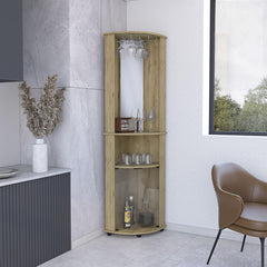 Asteroid Bar Cabinet Rialto, Three Shelves, Macadamia Finish