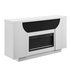 Symphony White 76 Inch Fireplace with TV Lift