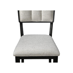 Set of 2 Light Gray Counter Height Dining Chair Fabric Upholstery High-back Dark Wooden Frames