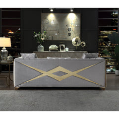 Demeter 2Pc Modern Living Room Set in Silver