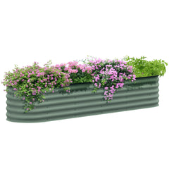 7.9' x 2' x 1.4' Galvanized Raised Garden Bed Kit, Metal Planter Box with Safety Edging, Green