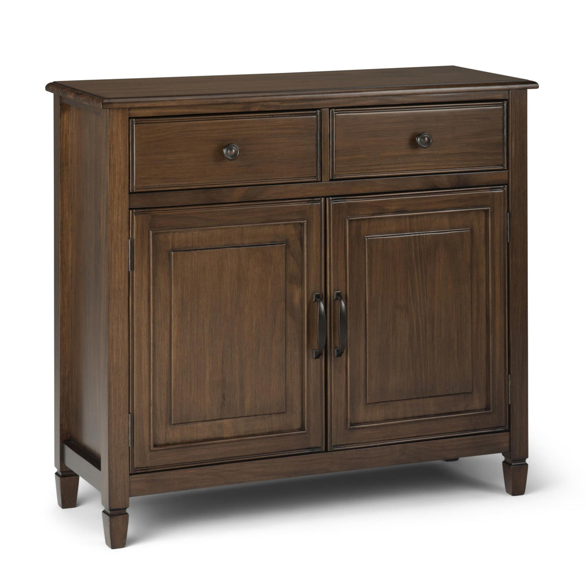 Celestia Solid Wood Entryway Storage Cabinet in Rustic Natural Aged Brown
