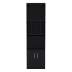 Infinity 71-Inch Tall Bar Cabinet 5-Tier Modern Bar Cabinet with Glass Holder Stemware Rack, Wine Cabinet, Liquor Cabinet, 12 Bottle Cubbies, 5 Shelves, and Pull Out Tray