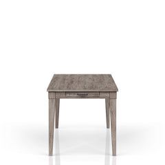 Rustic Gray Dining Table Two Storage Drawers and Leaf