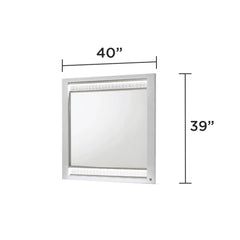 Glam Modern Style Mirror(INCLUDES ONLY MIRROR) Made with Wood in White