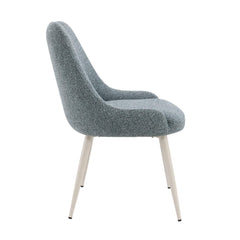Eternity Light Blue Boucle & Bone White Table Side Chair (Set of 2)