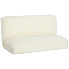 Bean Bag Floor Sofa Bed, Contemporary Plush Wide Folding Floor Mattress, Foam Filling Wall Couch Sleeper, Cream White