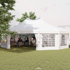 29' x 21' Canopy Party Event Tent with 2 Pull-Back Doors, White