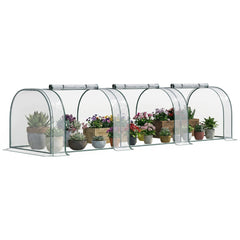 11.5' L x 3.25' W x 2.5' H Plastic Metal Tunnel Garden Greenhouse Kit