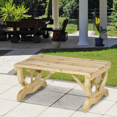 2-Person Wooden Garden Bench, Outdoor Wagon Wheel Porch Bench for Backyard Garden, Support 550 LBS, Rustic Country Style Patio Furniture, Natural Wood