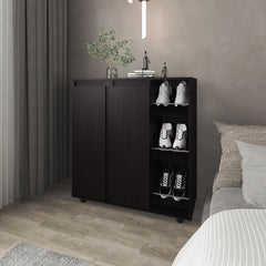 Paris Shoe Rack with 3 Side Tiers, Compact Storage for Shoes, Boots, and Accessories Organizer