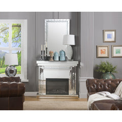 Perseus Mirrored & Faux Crystals Fireplace