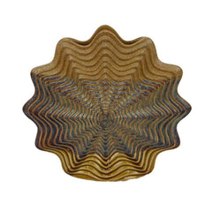 Aura Vase, Brown, Gray Ceramic, Unique Radial Rosette, 16 Inch