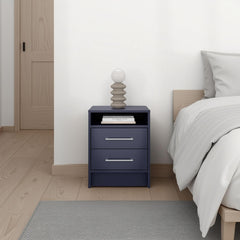 Hephaestus Nightstand with Two Drawers and One Open Storage Shelf, Modern Bedroom Storage