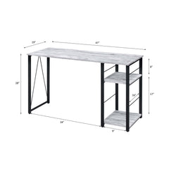 Hecuba Antique White & Black Finish Writing Desk