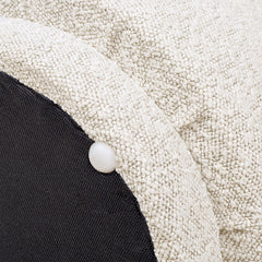 Tale 15" Mushroom Footstool Ottoman, Ivory White Boucle