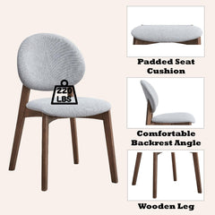 Hades Light Gray & Walnut Finish Side Chair (Set of 2)