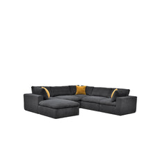Coffee Bean Like Upholstery Full Compressed Modular Sectional with Toss Pillows