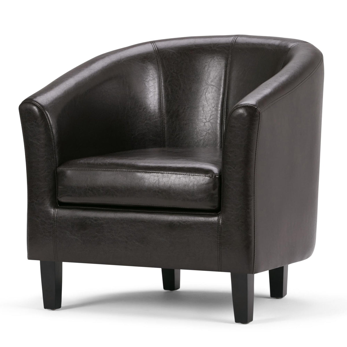 Aria 30 inch Wide Tub Chair in Brown Vegan Leather
