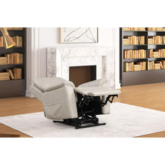 Contemporary Style Lift Chair Aesthetic Design Saddle Arms Wired Controller USB Port Steel Seat Box Light Gray Finish