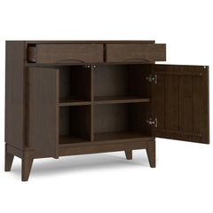 Hephaestus 40 inch Wide Solid Wood Entryway Storage Cabinet in Walnut Brown