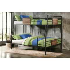 Agamemnon Sandy Black & Dark Bronze Hand-Brushed Finish Full XL/Queen Bunk Bed