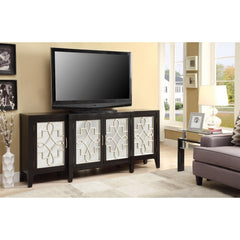 Saturn Antique Black Finish Console Cabinet