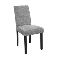 Odyssey White and Black Dining Table and (4) Grey Dining Chairs