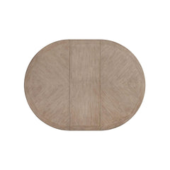 54" Round Dining Table with 18" Removable Leaf Expands 72" - Mindi Veneer
