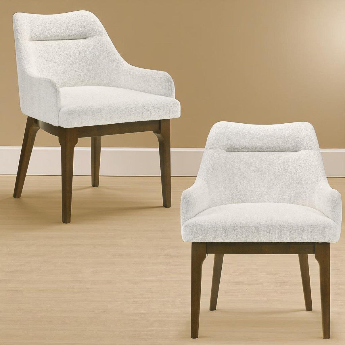 Hephaestus Chenille & Vintage Oak Side Chair (Set of 2)