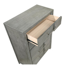 Oasis Modern Style 5-Drawer Chest Made with Wood in Gray