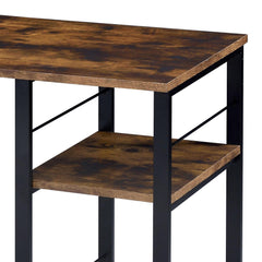 Pluto Oak and Black 2-Shelf Rectangular Writing Desk