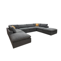 Coffee Bean Like Upholstery Full Compressed Modular Sectional with Toss Pillows
