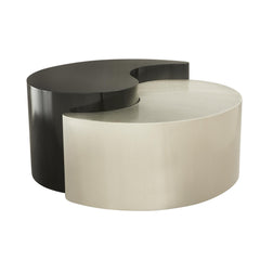 SUMMIT YANG Modern & Contemporary Style Coffee Table Made with Iron Sheet Frame in Black & Silver