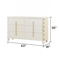 Dionysus Traditional Style Beige Wood Dresser with LED Accents (Mirror not included)