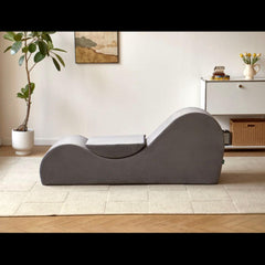 Revelation Chaise Lounge Chair Relaxation, Ergonomic Design with Soft Yet Firm High-Density Foam Core, Removable Machine-Washable Cover, Grey
