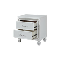 Shangri-La Modern Style 2-Drawer Nightstand Made with Wood Finished in White
