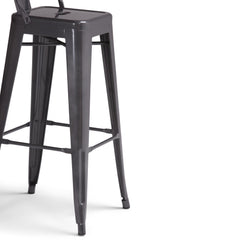 Armageddon - 30" Metal Bar Stool (Set of 2) - Grey