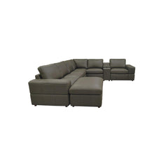 Large Arm Leather Match Upholstery Modular Sectional