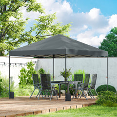 10 x 10 ft Pop Up Canopy Tent with One Push Setup, Outdoor Portable Instant Canopy Shelter w/ Roller Bag, Dark Gray