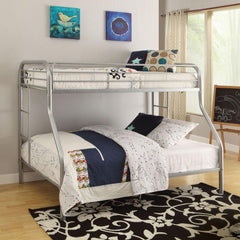 Neptune Silver Finish Twin/Full Bunk Bed