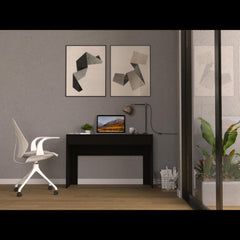Computer Desk with Two Drawers Writing, Black
