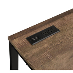 Paradise Walnut & Black Finish Writing Desk W/USB