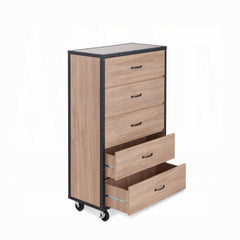 Pluto Light Oak 5-Drawer Chest