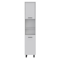 Hephaestus Pantry, Four Legs, Three Interior Shelves, Two Shelves, Two Cabinets -White