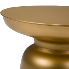 Rhapsody 17 inch Wide Modern Industrial Metal Accent Table in Gold Iron, Assembled